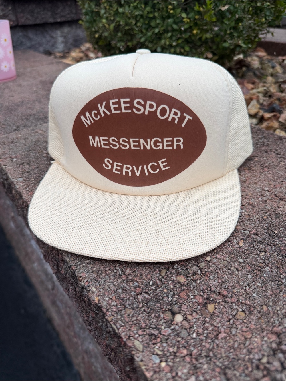 McKeesport Messenger Service Cream Trucker Hat NOS
